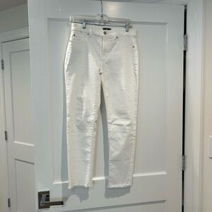 7 For All Mankind Women's Cream Ankle Jeans